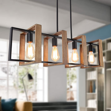 Modern 4-Light Kitchen Island Lamp, 90 cm, Matte Black