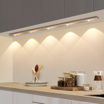 Ultra-thin LED motion sensor light with stepless dimming, 3 color modes, USB charging
