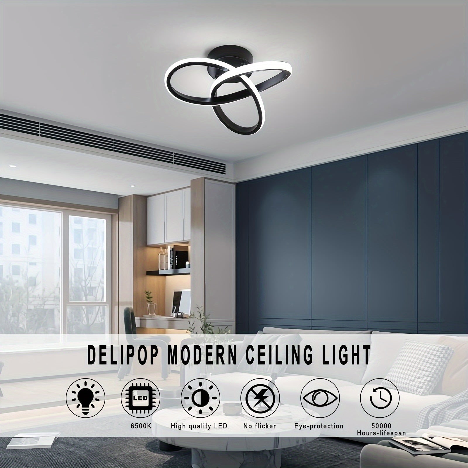 Modern LED Ceiling Light – Floral Design