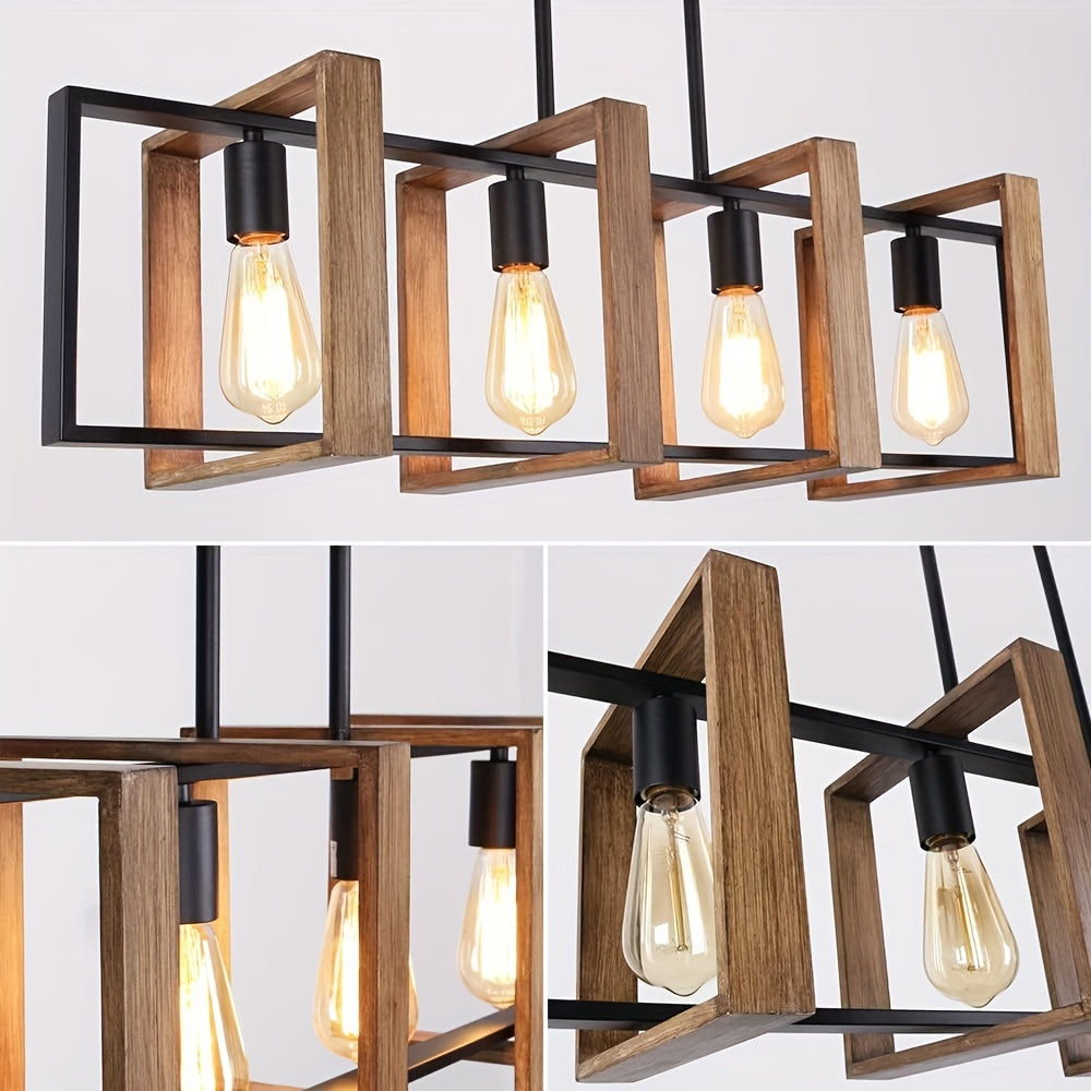 Modern 4-Light Kitchen Island Lamp, 90 cm, Matte Black